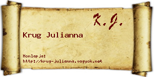 Krug Julianna névjegykártya